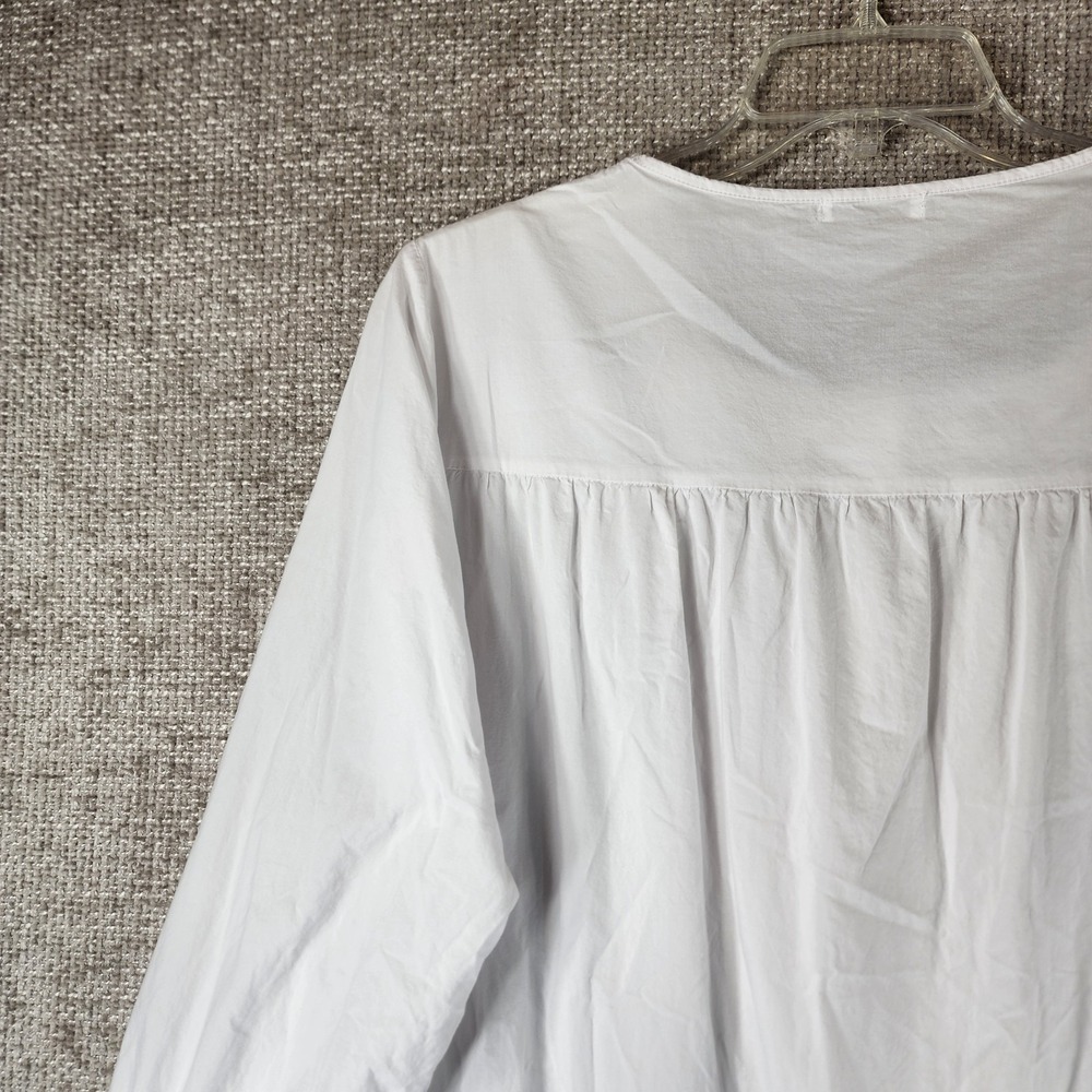 Cottagecore White Cotton Woven Nightgown Womens XXL Lace Ruffle Crisp EUC - Picture 8 of 11